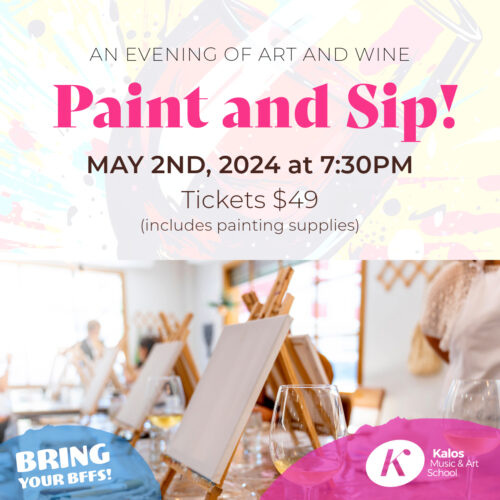 Kalos Paint and Sip Event Flyer